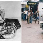 Sola en moto (Elspeth Beard) y Caravana de uno (R. Fulton Jr.)
