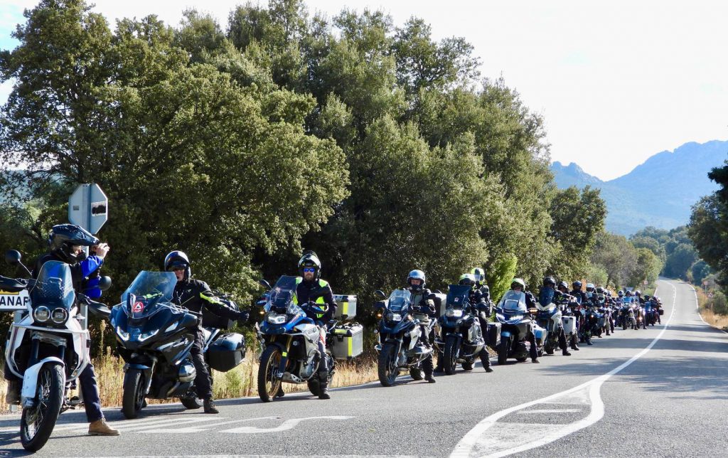 En ruta: durante una parada de reagrupamiento.